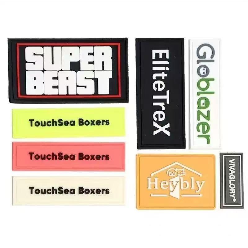 custom clothing logo label rubber patches
