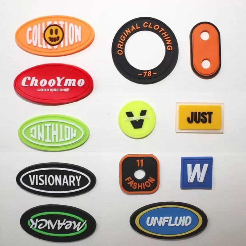 custom clothing logo label rubber patches